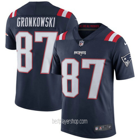 Mens New England Patriots #87 Rob Gronkowski Authentic Navy Blue Rush Vapor Jersey Bestplayer